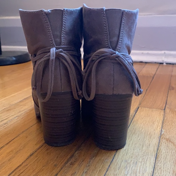 Brown Faux Suede Booties - Picture 2 of 4